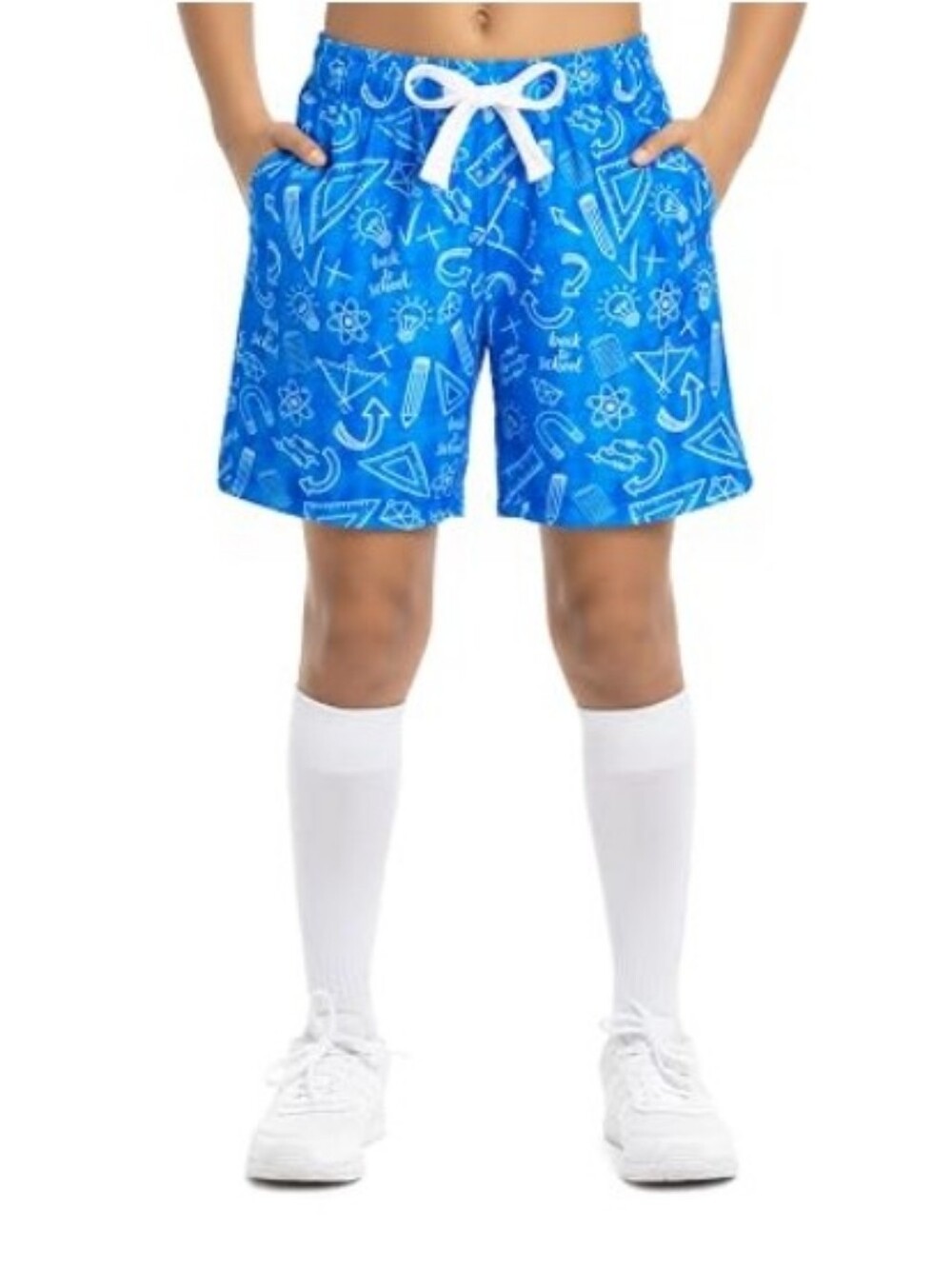 Boys Blue Shorts - Classic Drawstring School Shorts
